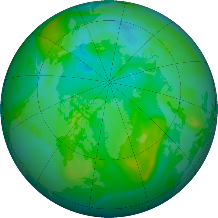 Arctic ozone map for 04 August 2007